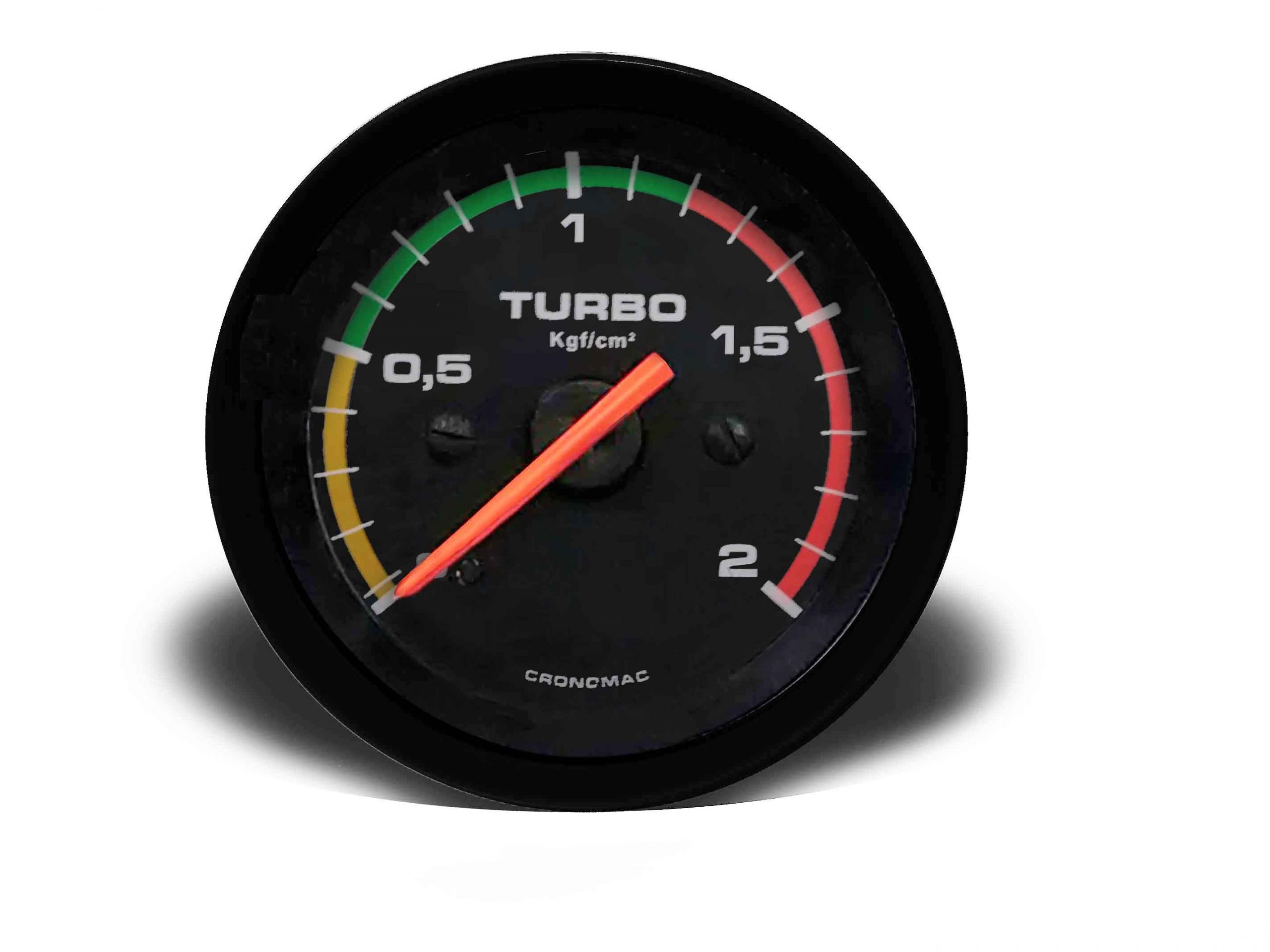 Manômetro Pressão Turbo 52mm Mecânico 2kg Street – Preto c/ faixa – Cronomac